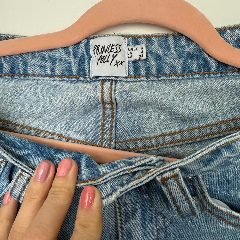 Princess Polly Light Blue Distressed Women Jeans - Picture 5 of 5